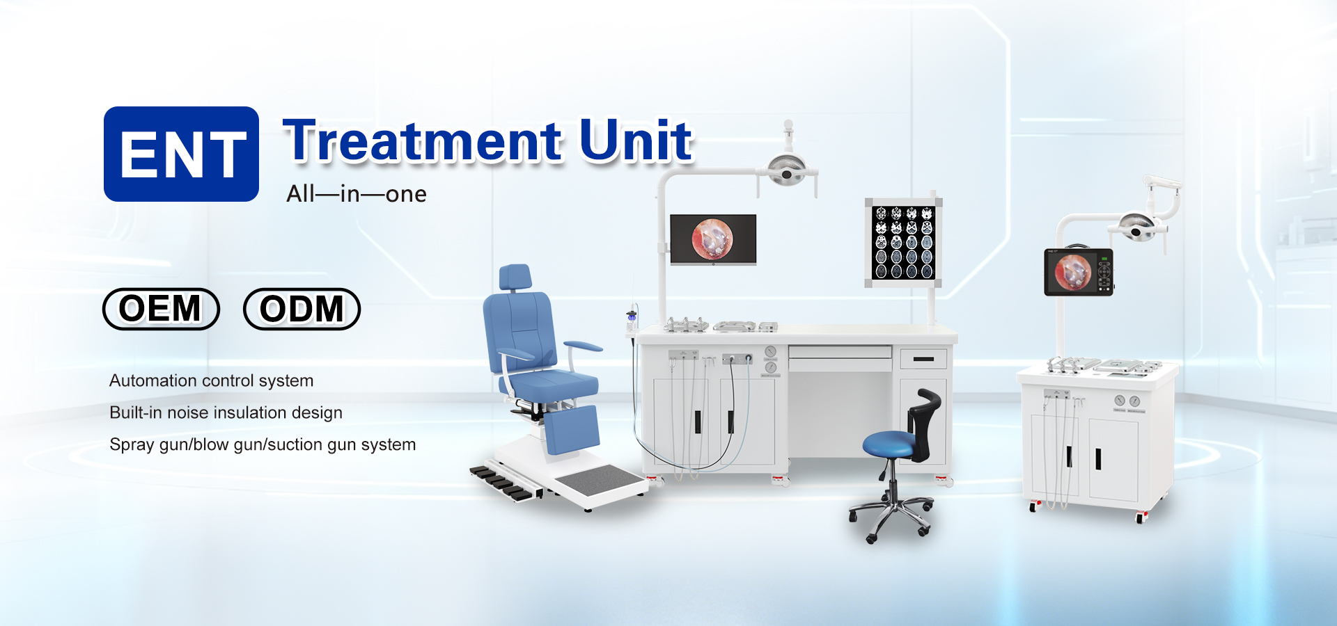 All-in-one ENT Treatment Unit with Patient Chair, Medical ENT Diagnostic Workstation
